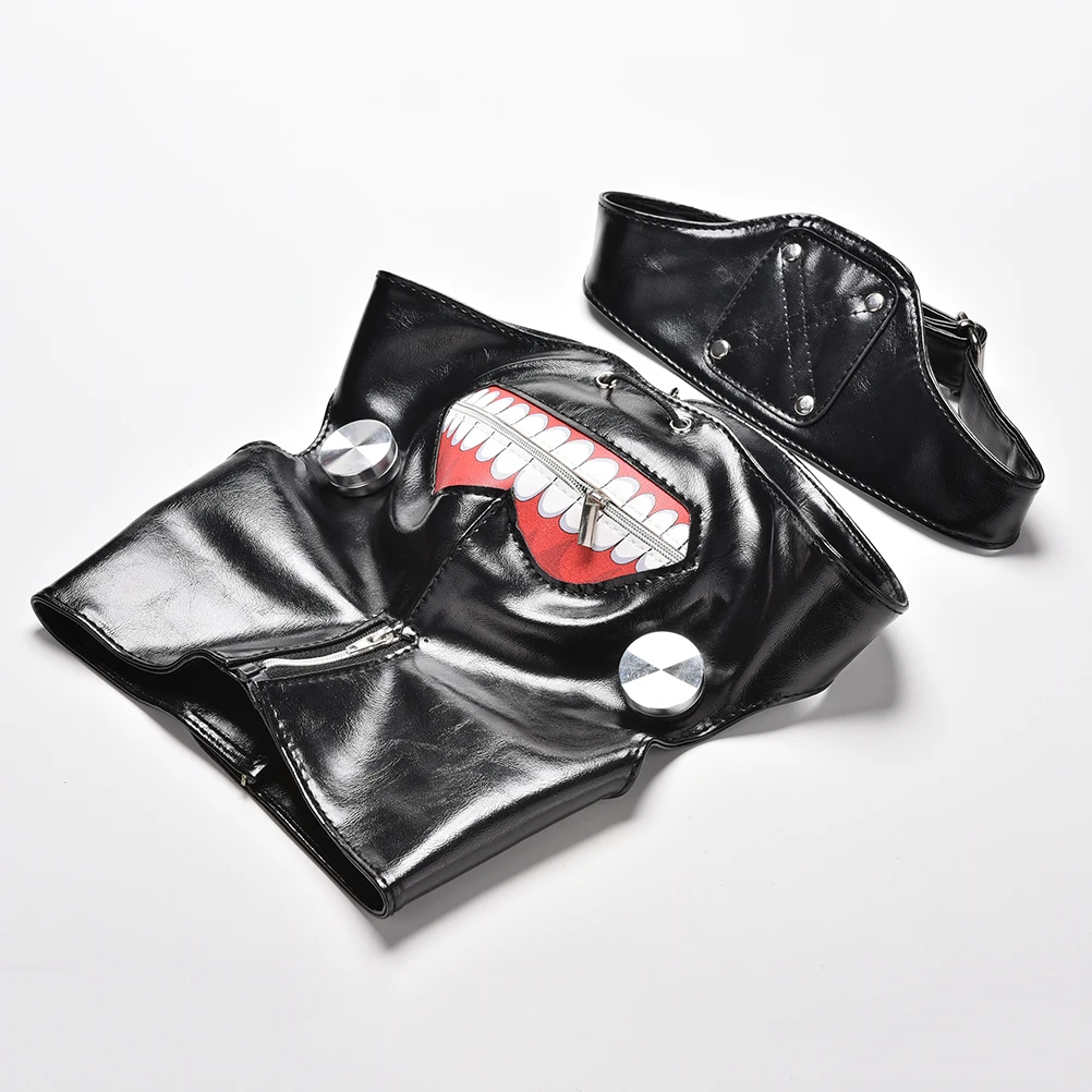2017 New Cosplay Masks Tokyo Ghoul Kaneki Ken Adjustable Zipper Faux Leather Mask Halloween Supplies Hot sale