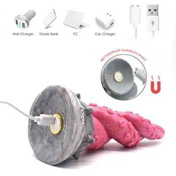 YOCY 2 in 1 Bullet Vibrator 10 Speeds Anal Butt Plug Octopus Tentacle Dildo Silicone Fantasy Sex Toy Flirt Goods For Adults 18 4