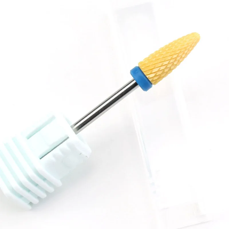 5 Тип желтый керамический Фрезерное сверло для ногтей Резак для маникюра для удаления омертвевшей кожи сверла поворотные заусенцы Электрический инструмент для искусства - Цвет: 03