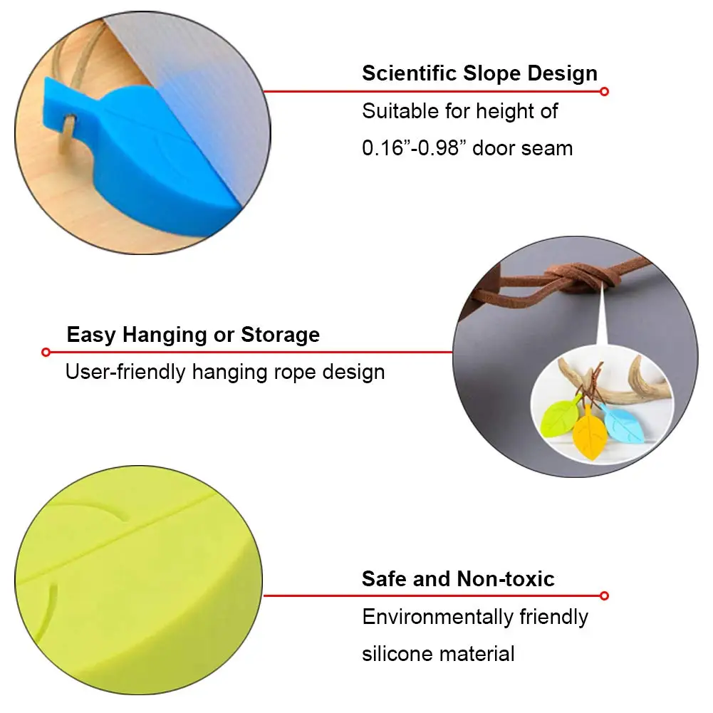 4 шт. в упаковке, Детская дверная пробка, клиновидная защита для пальцев, Защита краев и углов, защита с цветными листьями для безопасности ребенка