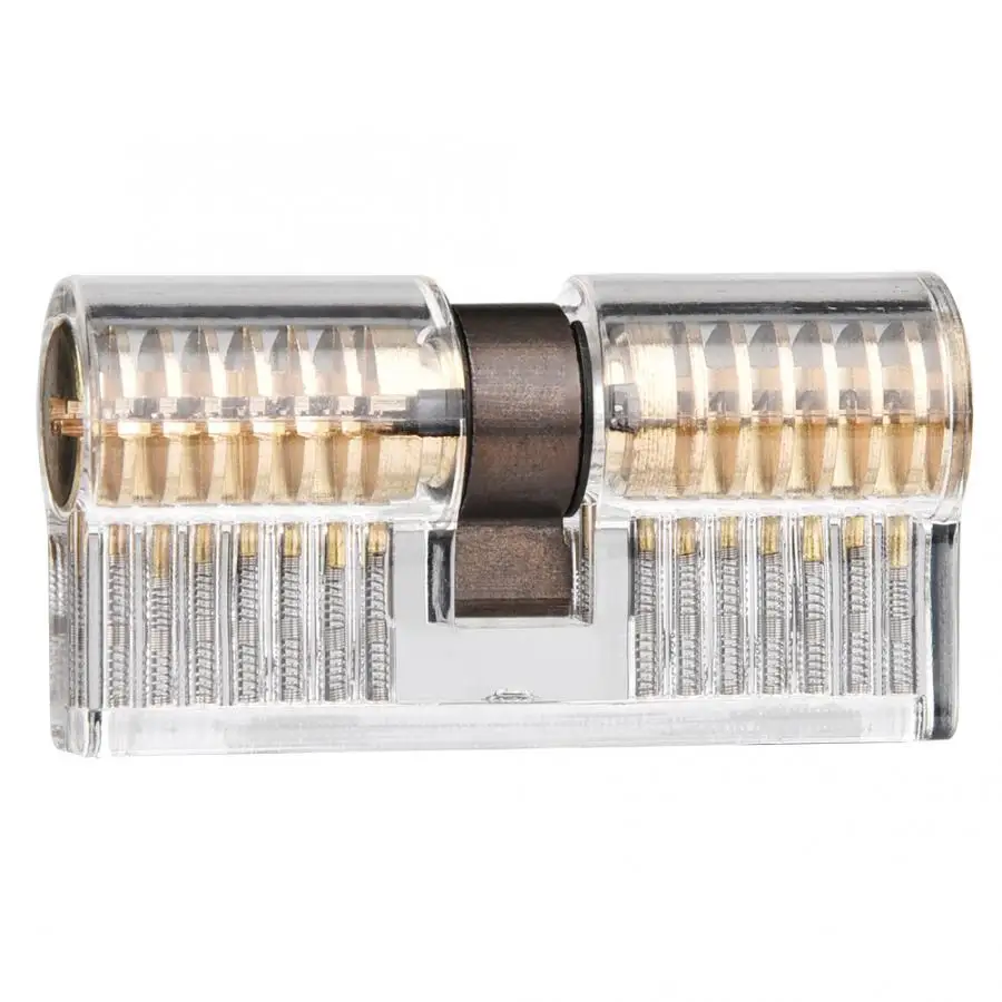 

Copper Acrylic Teaching Transparent Lock A/B Double Sides Training Practical Lock with 2 Keys Cerradura
