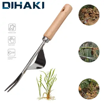 

DIHAKI 1PCS Weeder Fork Grass Puller Seedling Transplanter Bonsai Digging Tools Stainless Steel Gardening Hand Tool