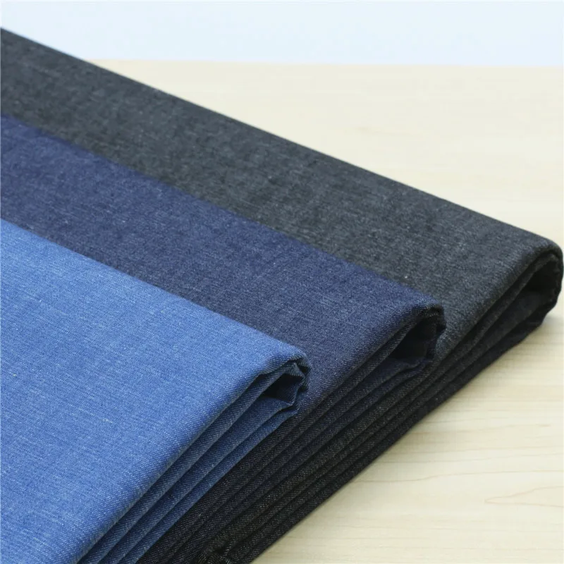 

2019 Bazin Riche Getzner Free Shipping High Quality Pure Cotton Thin Material Stretch Denim Soft Cloth Cowboy Shirt Fabrics