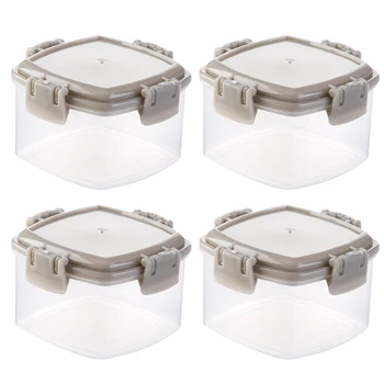 

4pcs Mini Seasoning Box Portable Transparent Sauce Jam Squeeze Bottle Easy Clean PP Storage Box With Lid Spices Barbecue Kitchen