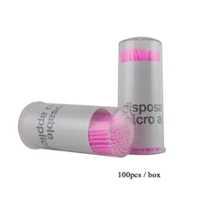 100 шт одноразовые ватные тампоны для ресниц, кисти для бровей, чистящие тампоны, инструмент для перманентного макияжа, аксессуары для микроволокна