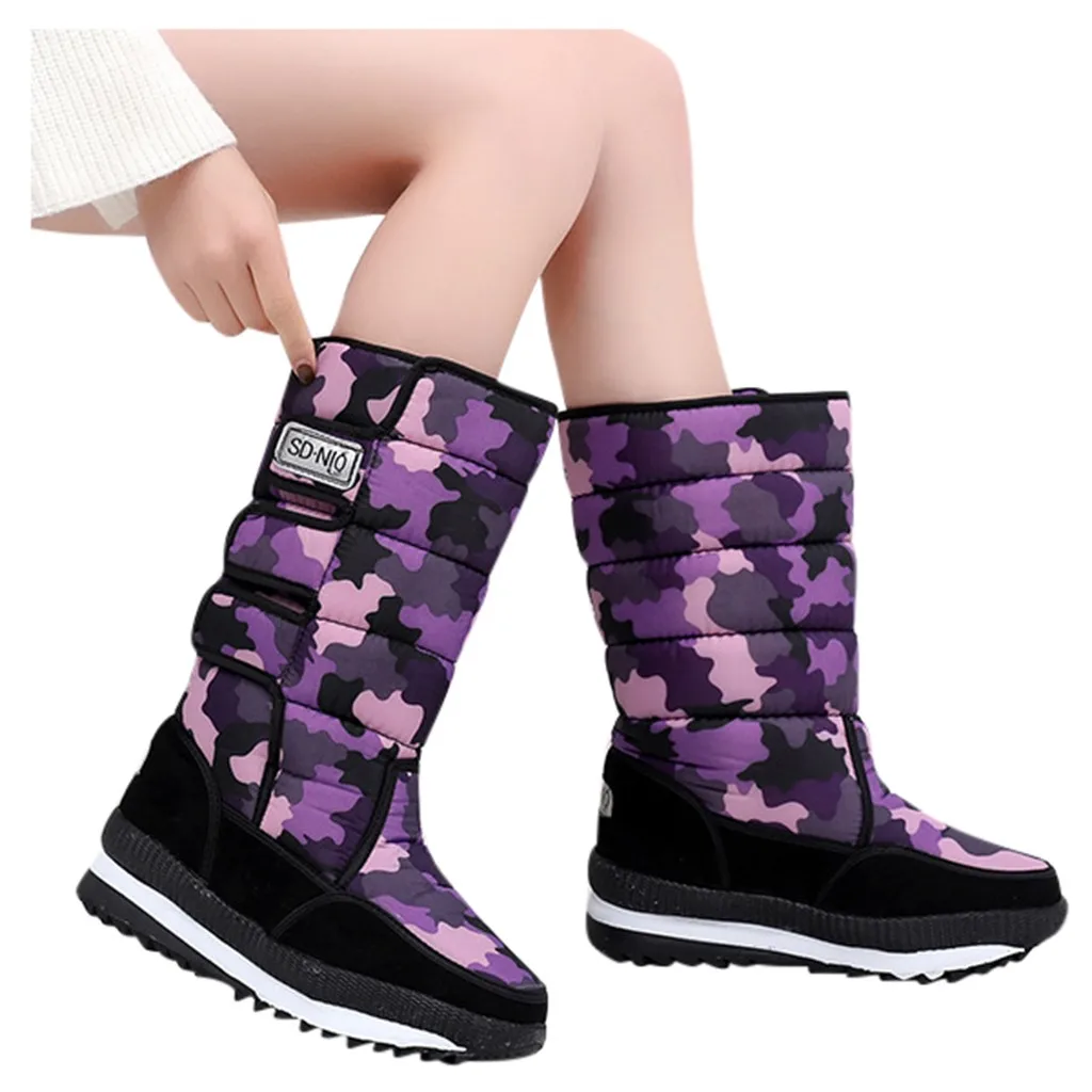 Winter Waterproof Boots Women's Warm Hook High Tube Waterproof Casual Booties High Quality snow boots plush boots winter