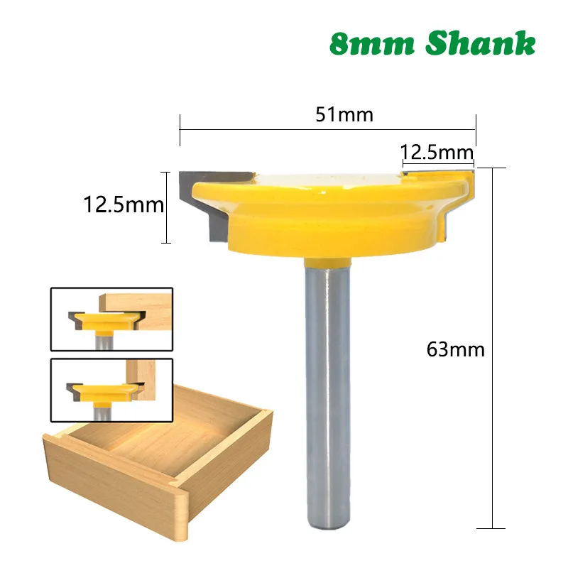 

8mm Shank Straight Drawer Molding Router Bit Drawer Lock Tenon Knife Plug Wood Milling Cutter Door Woodworking Tool MC02130