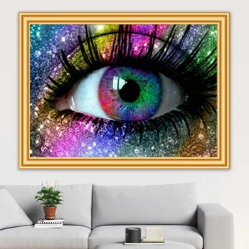 

5D DIY Diamond Painting "Colored eyes" Cross Stitch Full Square Round Diamond Embroidery Mosaic Art pattern Rhinestones Decor