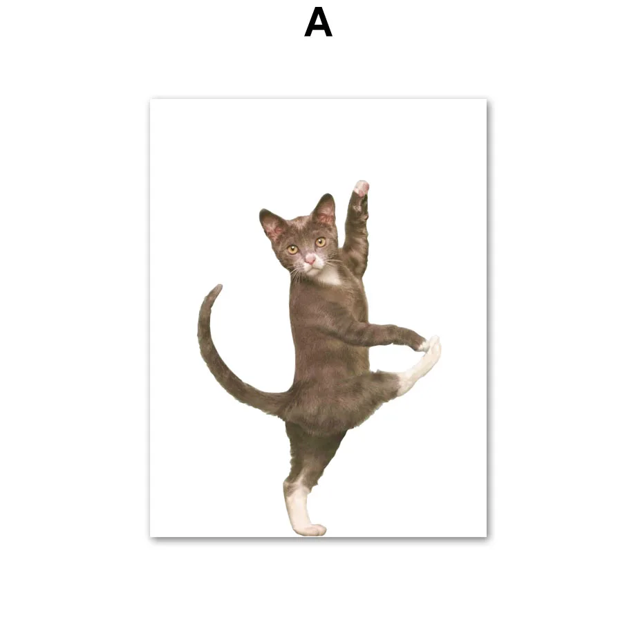 Wall-Art-Canvas-Painting-Funny-Cat-Gymnastics-Kitty-Nordic-Posters-And-Prints-Wall-Pictures-For-Living (4)