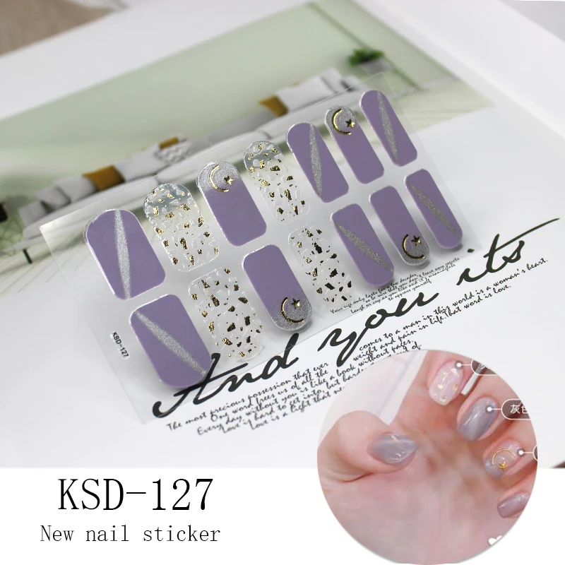 KSD-127 New Stickers Glitter KSD Series Irregular Sequins Nail Decals Full Cover Adhesive Nail Art Stickers Manicure for Kids Women - Цвет: KSD-127