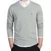 Brand Clothing New Spring Sweater Men Harmont V-neck Long Sleeve Solid Pull Embroidery Blaine Pullover Men Sweaters 3