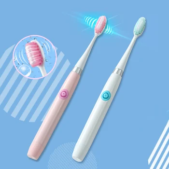 

Flykul Electric Toothbrush Sonic Wave Portable Teeth Tooth Brush For Adults Children Toothbrush Head Replaceable Whitening Tooth