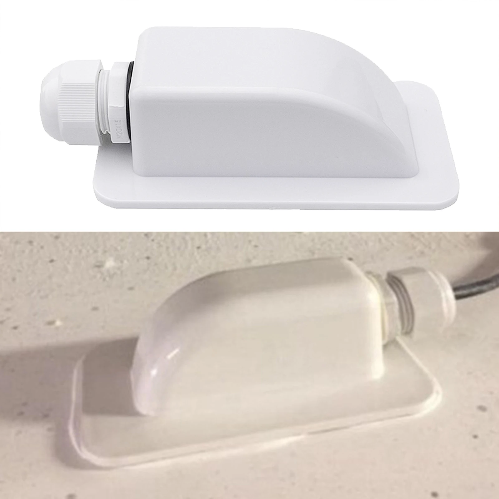 ABS Solar Panel RV Single Cable Entry Gland Box Waterproof Universal White