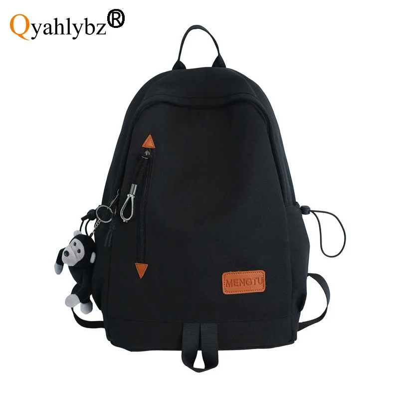 Qyahlybz band female high school student large capacity simple leisure men's shoulder bag pink casual women's backpack |