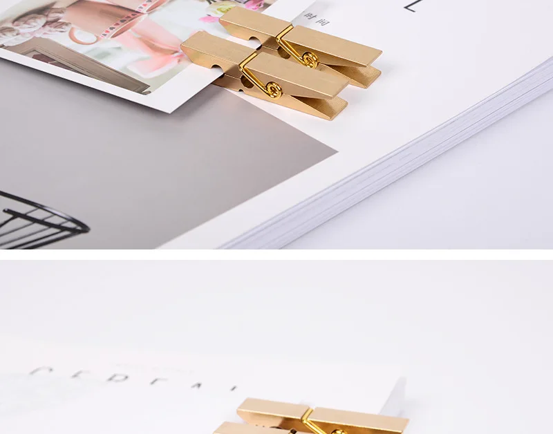 Fine Copper Clip Northern European-Style INS Gold Clip Brass Dovetail Clip Food Seal Ticket Clips Hanging Clothing Clip