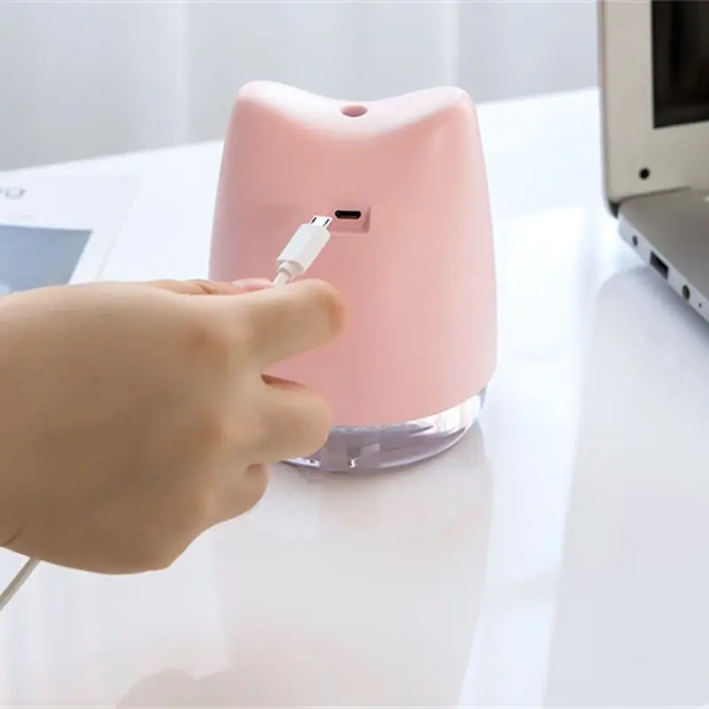 Micro 270ml Cute Pig Humidifier with LED Night Light Ultrasonic Air Freshner Humidificdor USB Charge for Car Home New Arrived