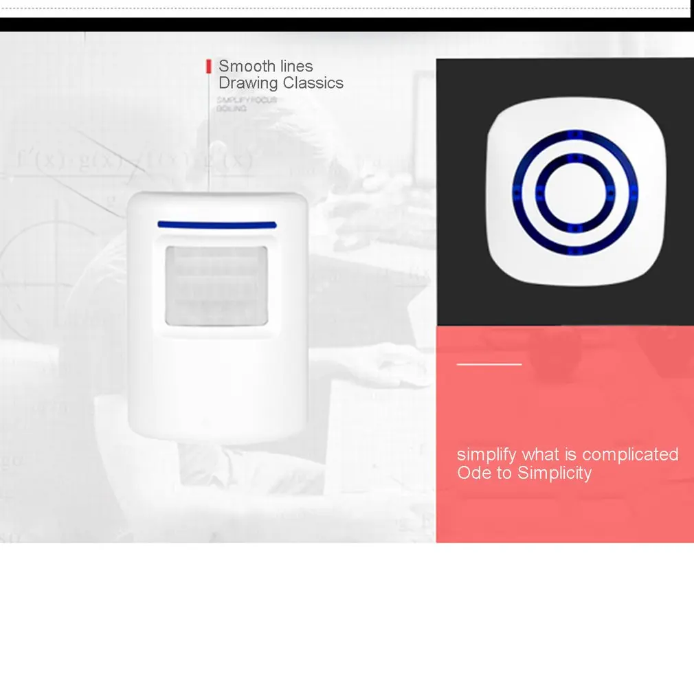 Motion Sensor Detection Alarm Wireless Home Safety Drive Alarm With Sensor Receiver 38 Ringtone Tuners LED Indicator