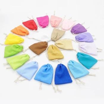 

50PCS Washed Velvet Pouch Jewelry Packaging Bag Cosmetic Storage Wedding Party Gift Soft Cloth Drawstring Bags Custom Logo Print