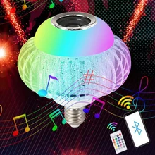 AC85V-265V E27 Crystal Smart Bluetooth Speaker Bulb RGB Remote Control Color-changing Music Lantern Interior lighting decoration