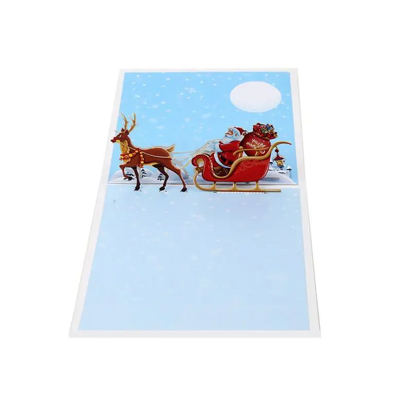 as shown 3D Christmas Handmade Gift Decorations Colorful Tree Greeting Card Envelope Decorations Postcard Hollow Carved Greeting Card - Цвет: as shown