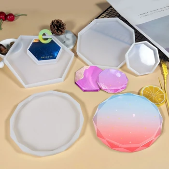 

DIY CraftsCrystal Epoxy Coaster Resin Mold Cup Mat Pad Casting Silicone Mould