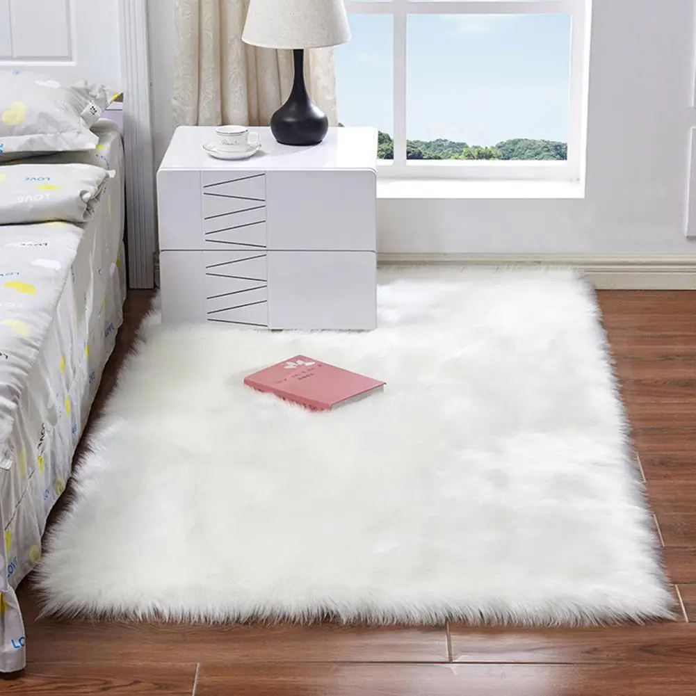 HobbyLane 40X40 см моющийся чехол для стула из искусственной овчины теплый шерстяной ковер подушка для сиденья Пушистый Ковер - Цвет: white