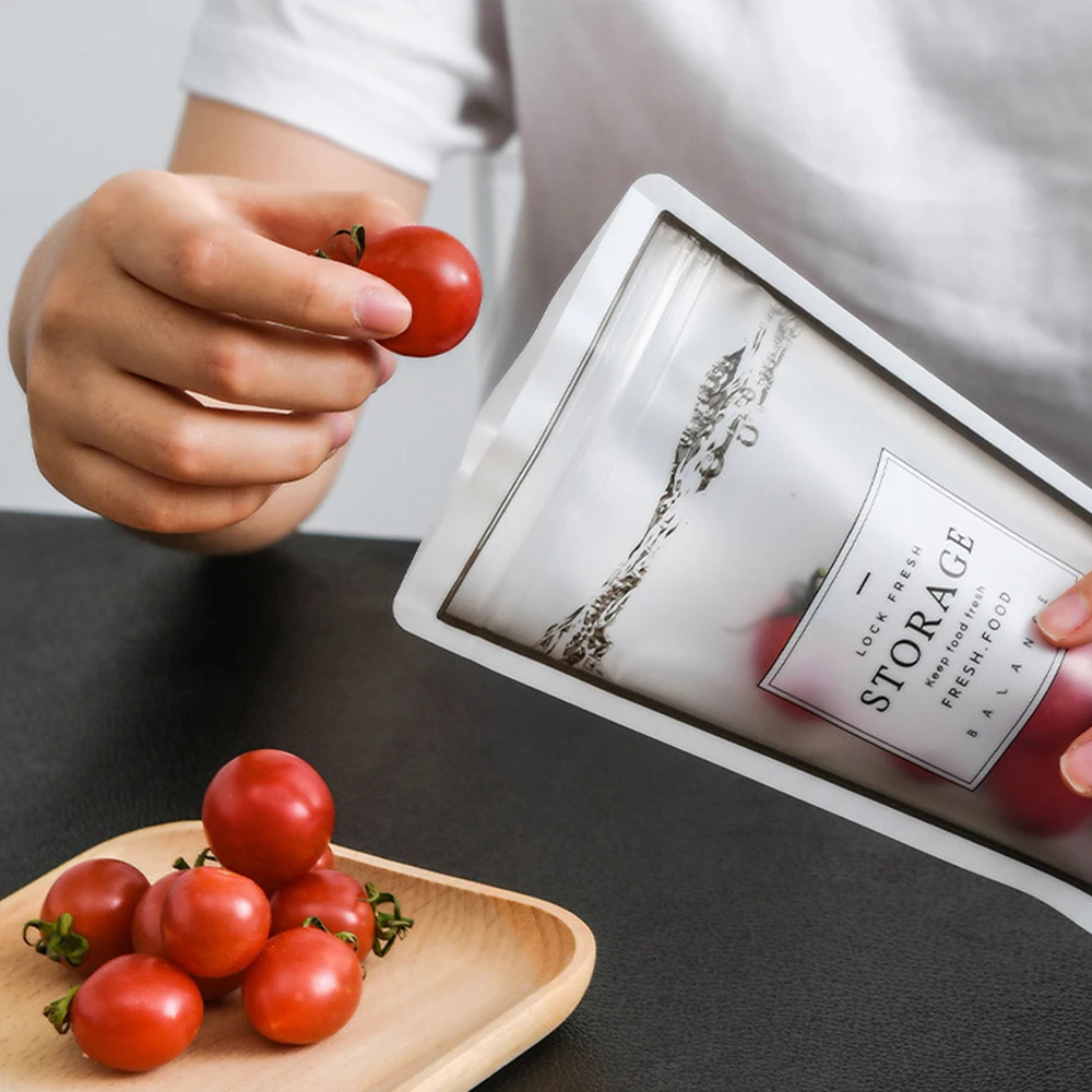 4 шт портативный прозрачный мешок для упаковки пищевых продуктов закуска герметичный влагостойкий мешок для сохранения свежести мешок для получения сухофруктов C1581d
