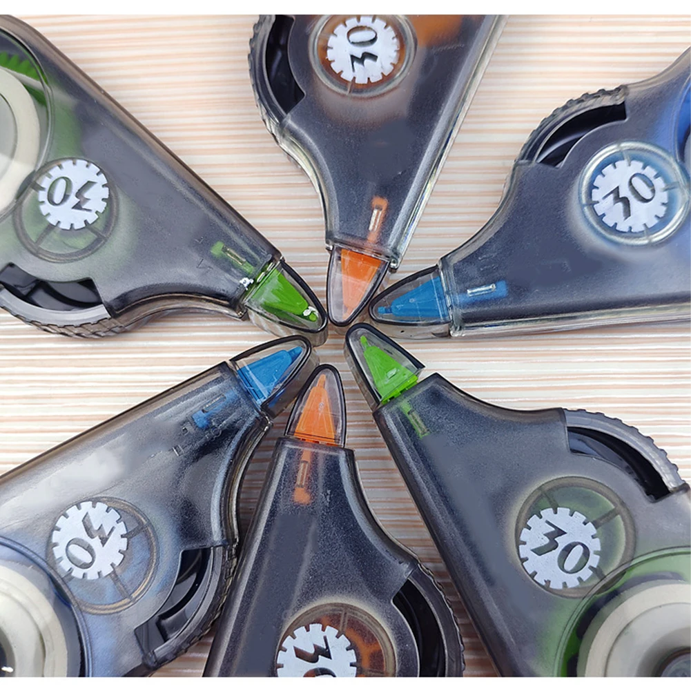 Черный 6 шт. модный роликовый корректор белый длинный канцелярский материал