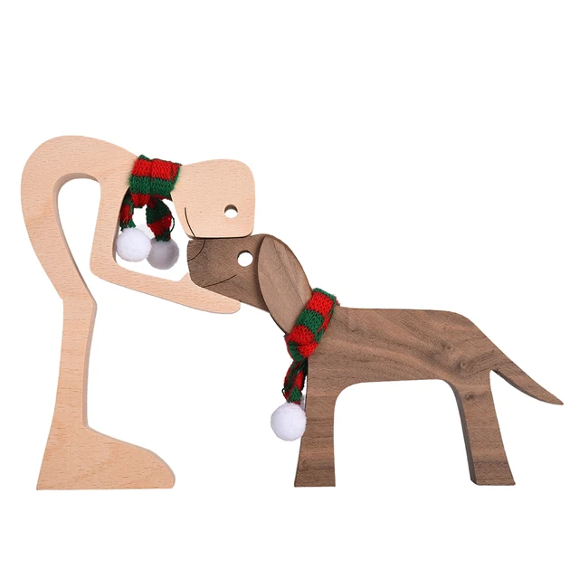 Pet Decorations Craft Wooden Dog Cat Doll Ornaments Carved Model Home Office Ornaments Creative Love Pets Dropshipping M12