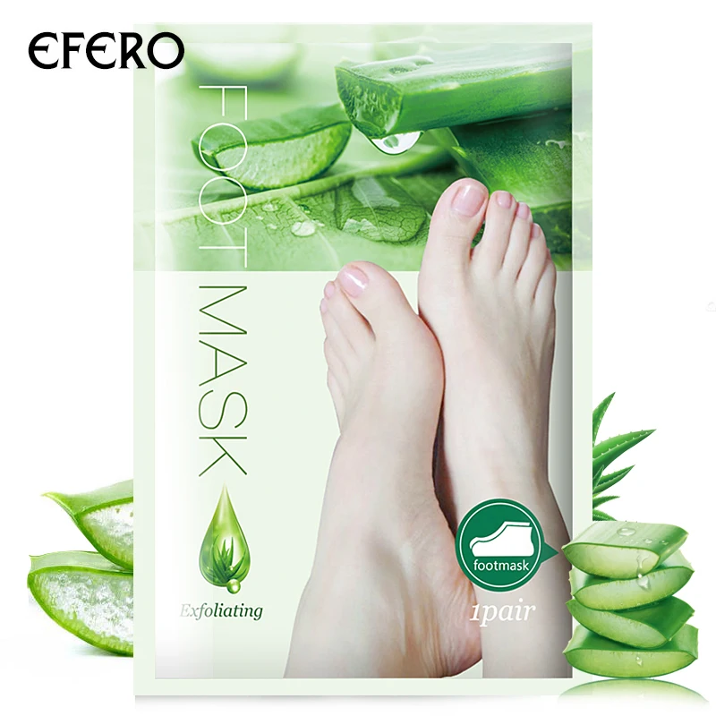 

EFERO Aloe Feet Foot Mask Moisturizing Whitening Foot Socks Exfoliating Smooth Remove Dead Skin Feet Masks Repair Foot Skin Care