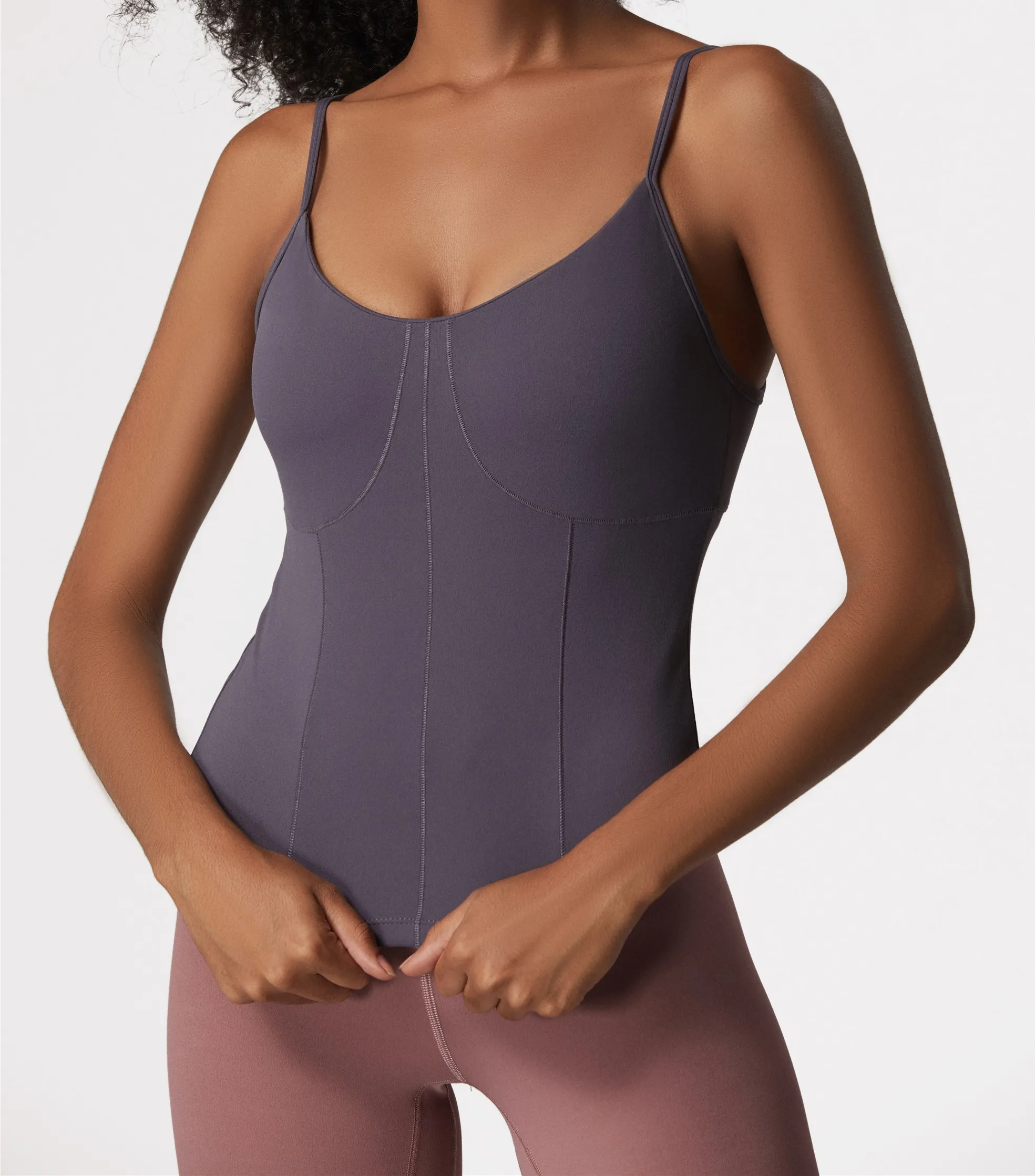 purple blue tank Женский спортивный бюстгальтер для йоги, тренажерного зала, комплект с леггинсами, спортивный костюм, бюстгальтер для фитнеса и тренировок со съемной обивкой, ткань телесного цвета, дышащий, быстросохнущий, Goo - Цвет: purple blue tank
