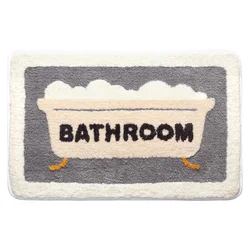 1PCS Bathroom Floor Rug Thickened Cartoon Mat Kids Room Carpet Door Entry Area Rugs For Home Flocking Non Slip Bedroom Pad