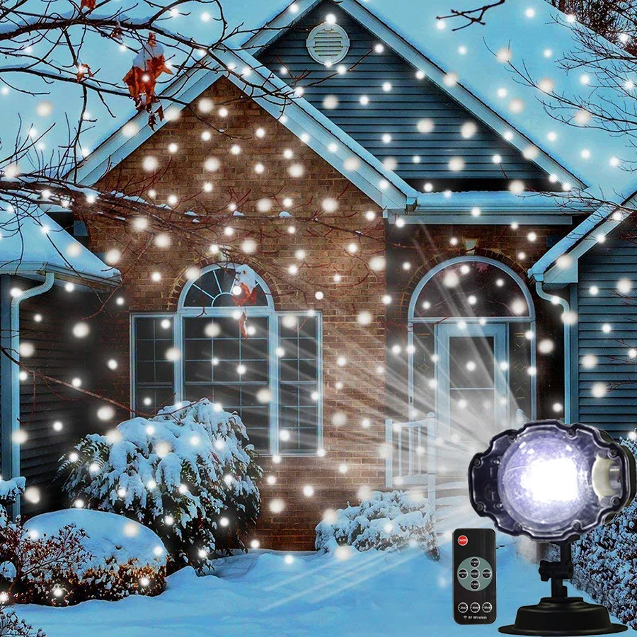 Thrisdar открытый движущийся снегопад лазерный проектор Точечный светильник для лужайки Рождественская вечеринка Свадьба снежинки проектор