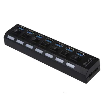 

SODIAL(R)7 Port Hub Switchable USB 3.0 Splitter Extender for PC/ Notebook/ Laptop/ Computer