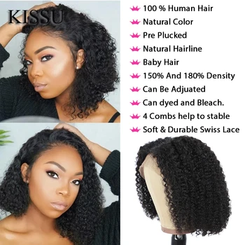 

12 Inch Bob Wig Kinky Curly Wig Peruvian Hair Lace Closure Wig HD Transparent Lace Human Hair With Lace 12inch Curly Bob Wig
