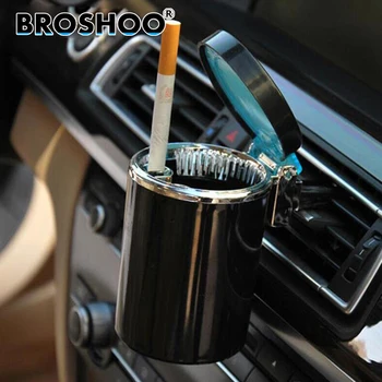 

BROSHOO Car Styling Automobile On-board Vehicle Ashtray Flame Retardant PBT Material Portable Ashtray Led Apply To All Kinds Of