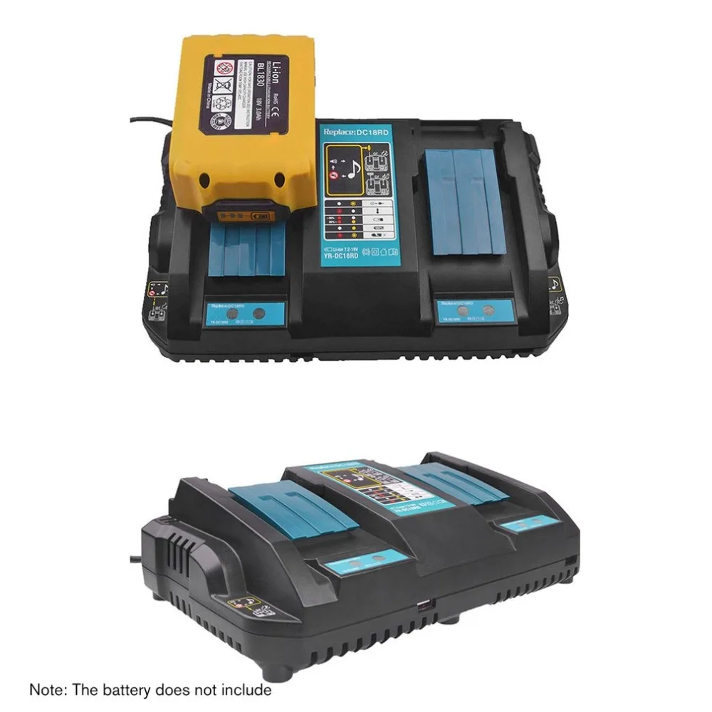 Зарядное устройство Lithion с двумя портами для Makita DC18RD 14,4-18 в BL1815 BL1830 BL1840 BL1415 BL1430 BL1440