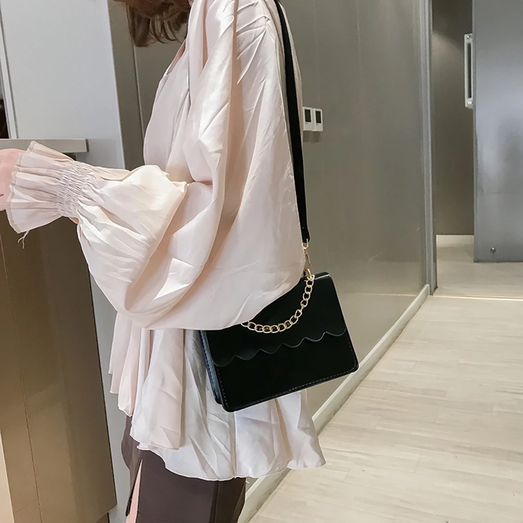 Simple Flap Shoulder Fashion Women Bag Leather Bags Girls Pure Color Mini Messenger Chest Cross Body Handbags Bolsa Feminina 820