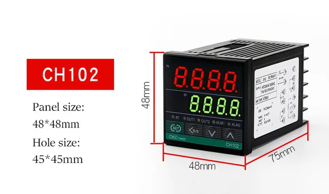 1 set Dual Output SSR Relay CH102 CH402 CH702 CH902 Two Relay Output PID Digital  LCD Intelligent Temperature Controller 48-240V CH102
