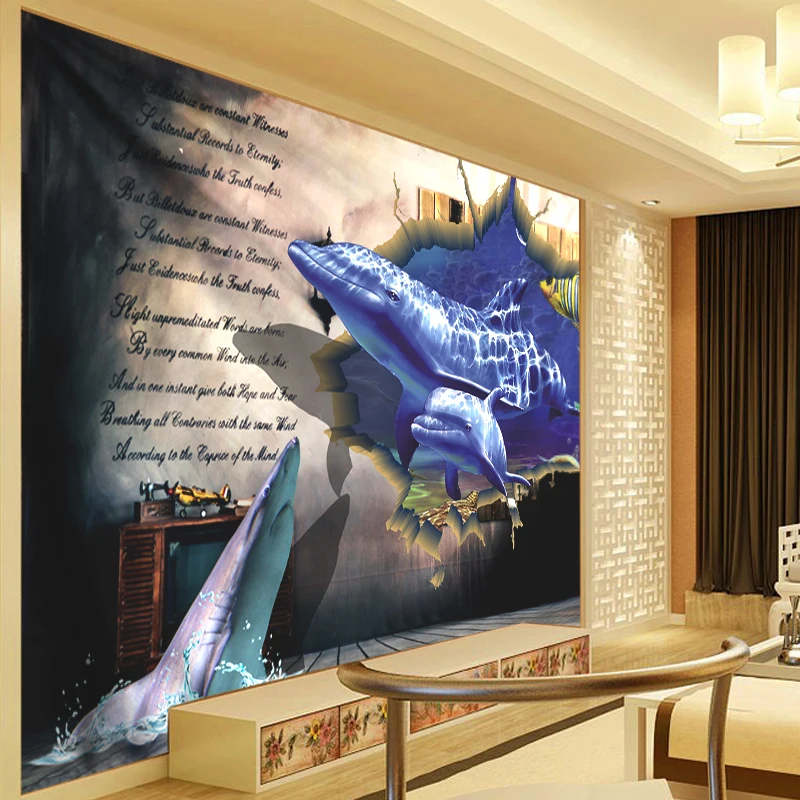 

Shark Crossing Carpet 3d Tapestry Dragon Brick Wall Hanging Landscape Wall Tapestry Boho Decoration Home Decor Wall Cloth 300cm