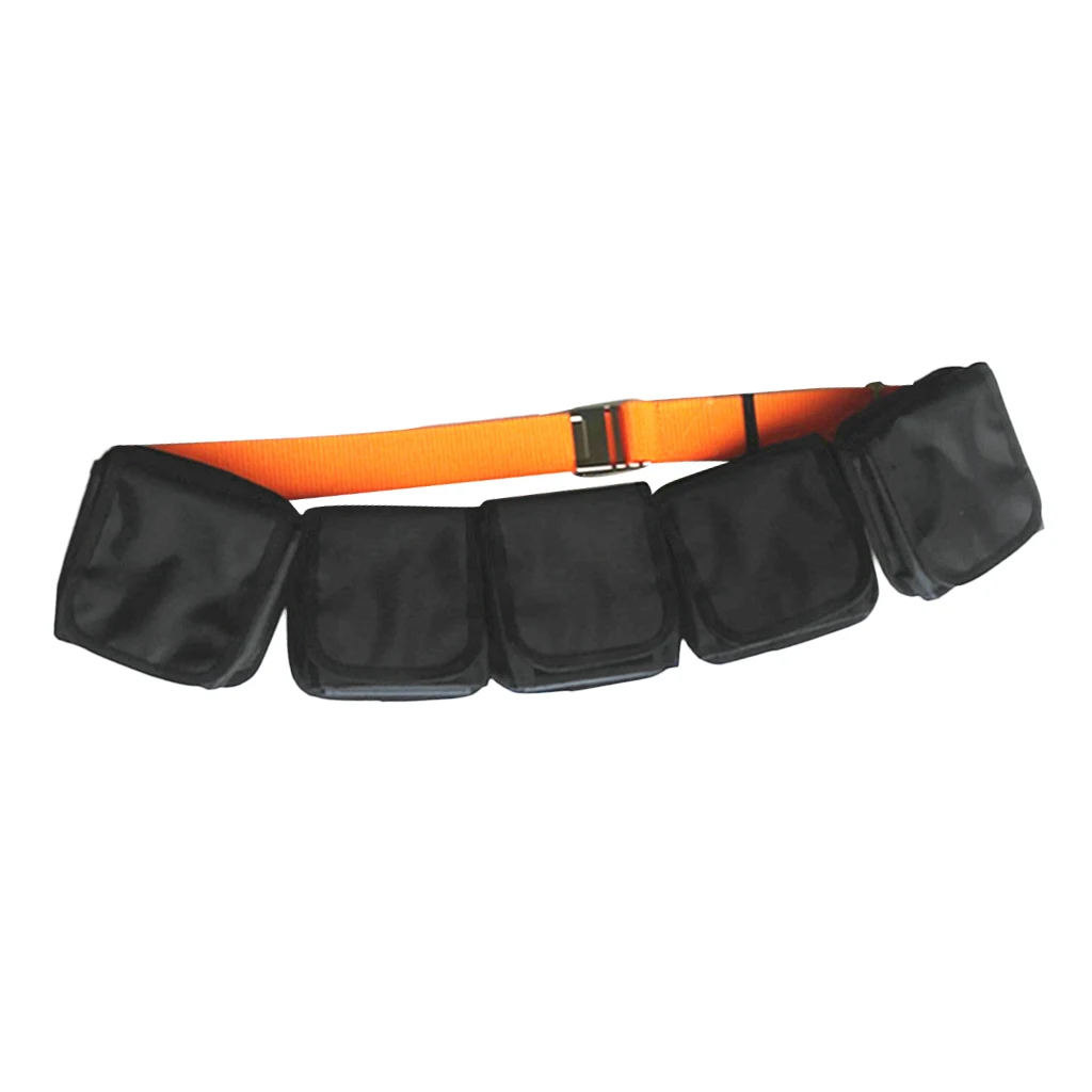 Adjustable Scuba Diving 5 Pocket Weight Belt 59'' X 2'' Webbing W/ Stainless Steel Buckle Quick Release Belt Keeper