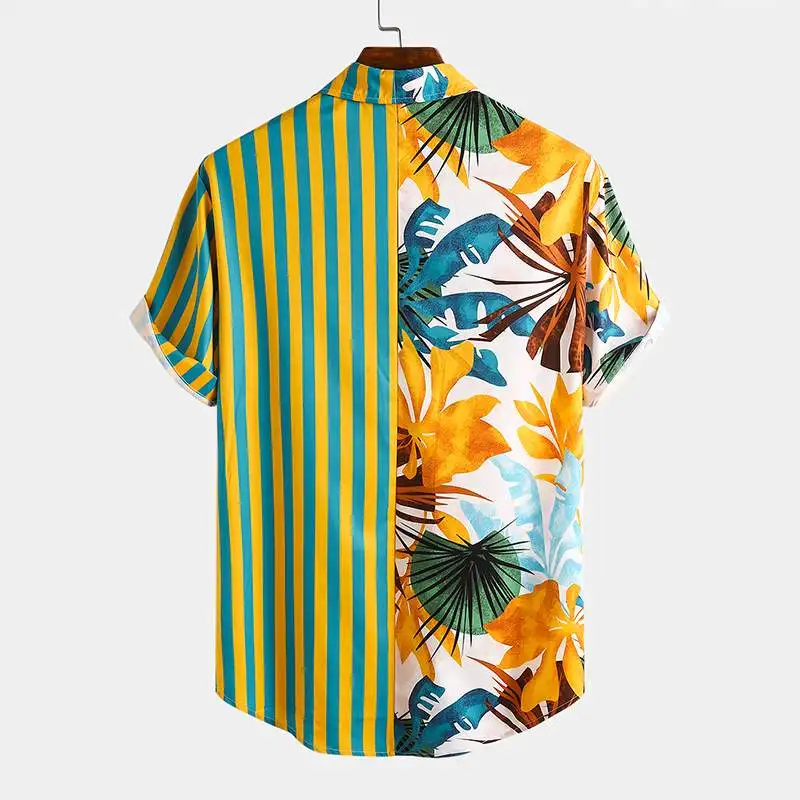 MRxcff-Fashion Men Shirt Casual Short Sleeve Shirts Men Summer Hawaiian Shirt Male Print Beach Shirts Fashion Top M-5XL 