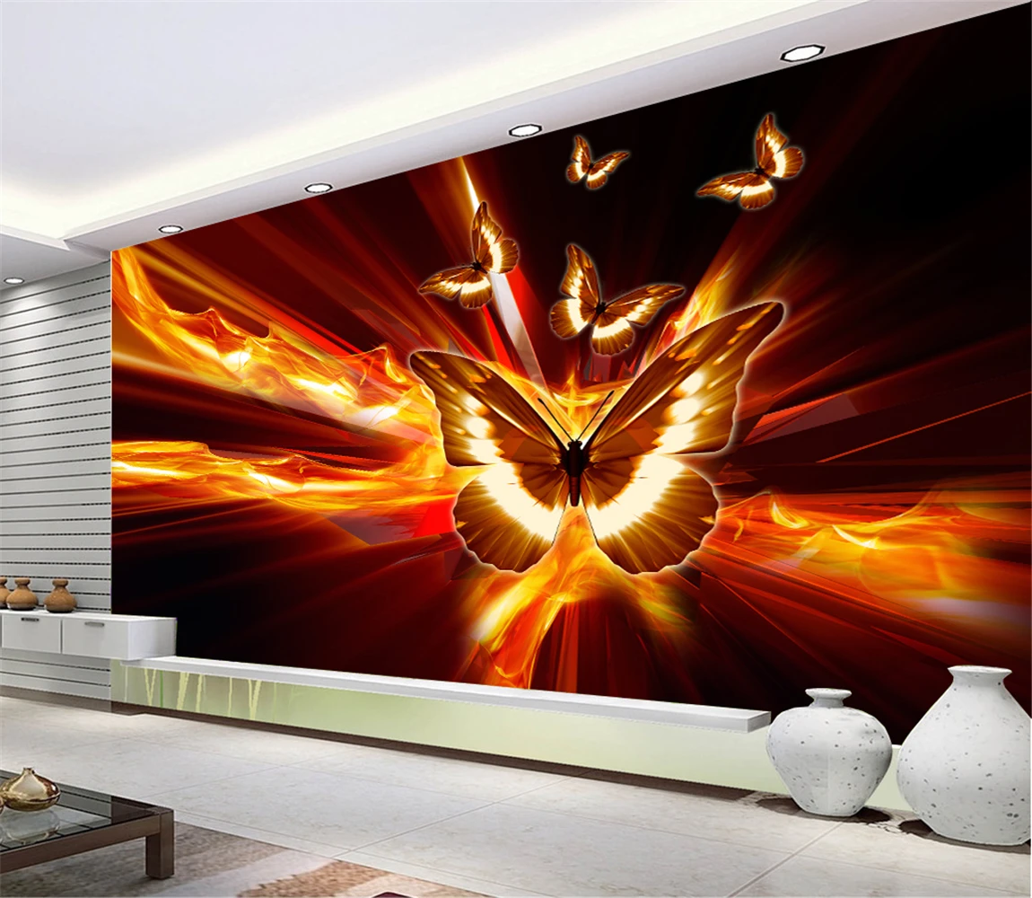 

beibehang custom flame wallpaper for living room TV background photo mural wall paper decor home improvement 3D wall stickers