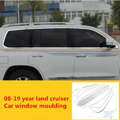 Применяется только для Toyota 08-19 лет Land Cruiser модифицированный оконный формовочный светильник Land Cruiser для кузова Аксессуары для отделки полос - Цвет: 1