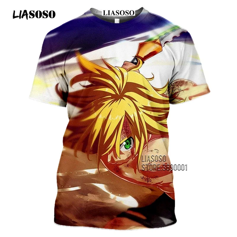 LIASOSO Anime The Seven Deadly Sins Men's T-shirt Japanese Meliodas Hawk Escanor Estarossa 3D Print Tshirt Summer Casual Shirt  (16)