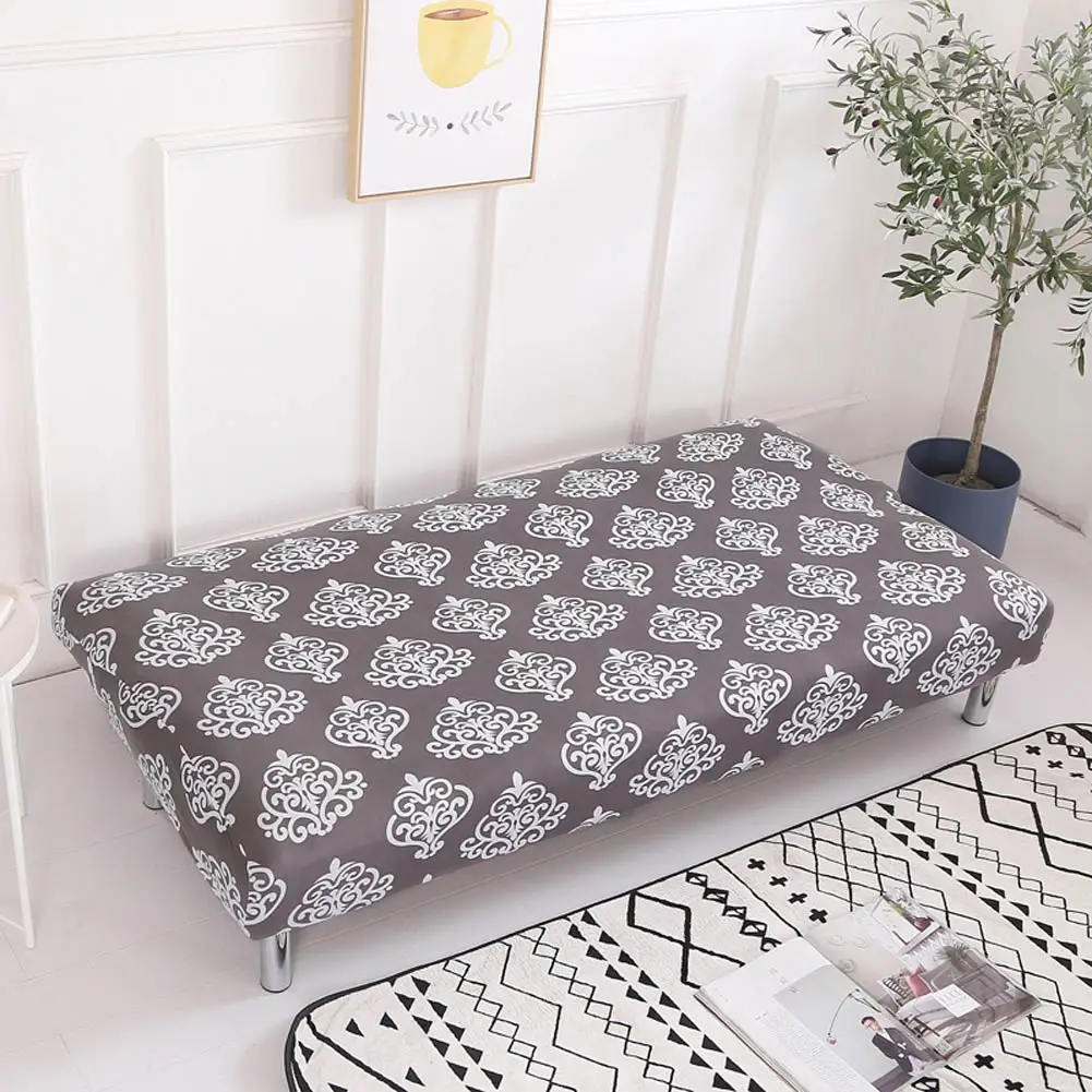 Темно-серый Эластичный чехол с мраморным принтом, 160-190 см, без подлокотника, чехол для дивана, без рукавов, полиэстер/спандекс, для гостиной