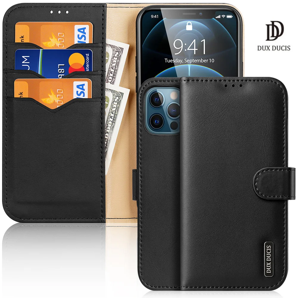 

For iPhone 13/12/11ProMax 13/12Pro 13Mini 11 11Pro 7 8 SE2022 Case DUX DUCIS Hivo Series Flip Cover Luxury Leather Wallet Case