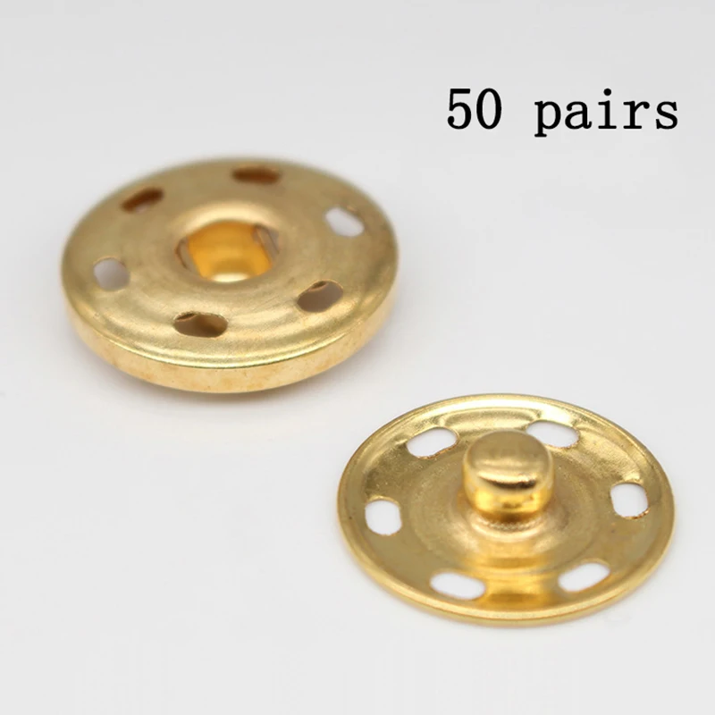 50 Pairs Snap Metal Press Buttons Fastener 7.5/10/15/21/25/30mm Round Button DIY Garment Buckles Needlework Sewing Accessories 4