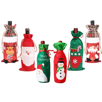 

1Pc Christmas Wine Bags Wine Bottle Cover Gift Packaging Bags for Christmas Party Decorations Champagne Holders Xmas Table Decor