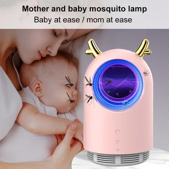 

Led Mosquito Killer Lamp Indoor Antler-shaped Household USB Powered Silent Electric Pest Control Photocatalyst Detachable